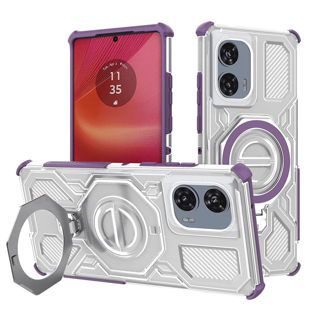 Techsuit Carbon Shield PRO pro Motorola Edge 50 Fusion fialový průhledný