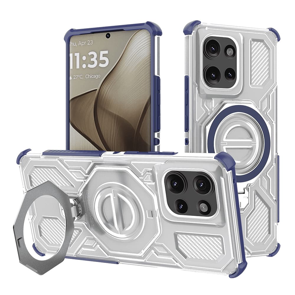 Ochranný kryt Techsuit Carbon Shield PRO pro Motorola Edge 50 modrý průhledný