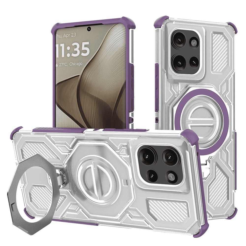 Techsuit Carbon Shield PRO pro Motorola Edge 50 fialový průhledný