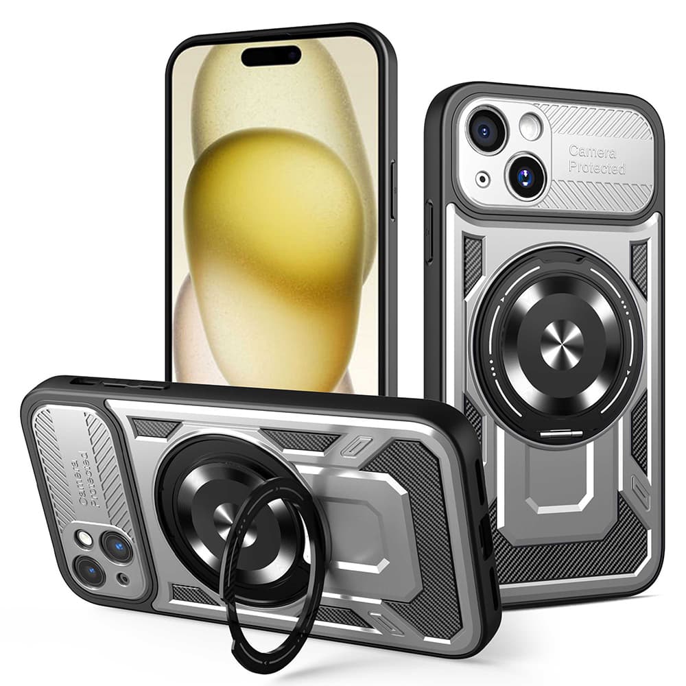 Techsuit RuggedCam pro iPhone 15 šedý - náhled 1