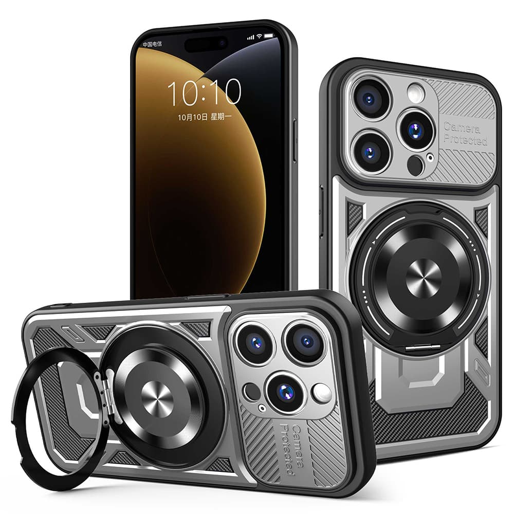 Techsuit RuggedCam pro iPhone 15 Pro šedý - náhled 1