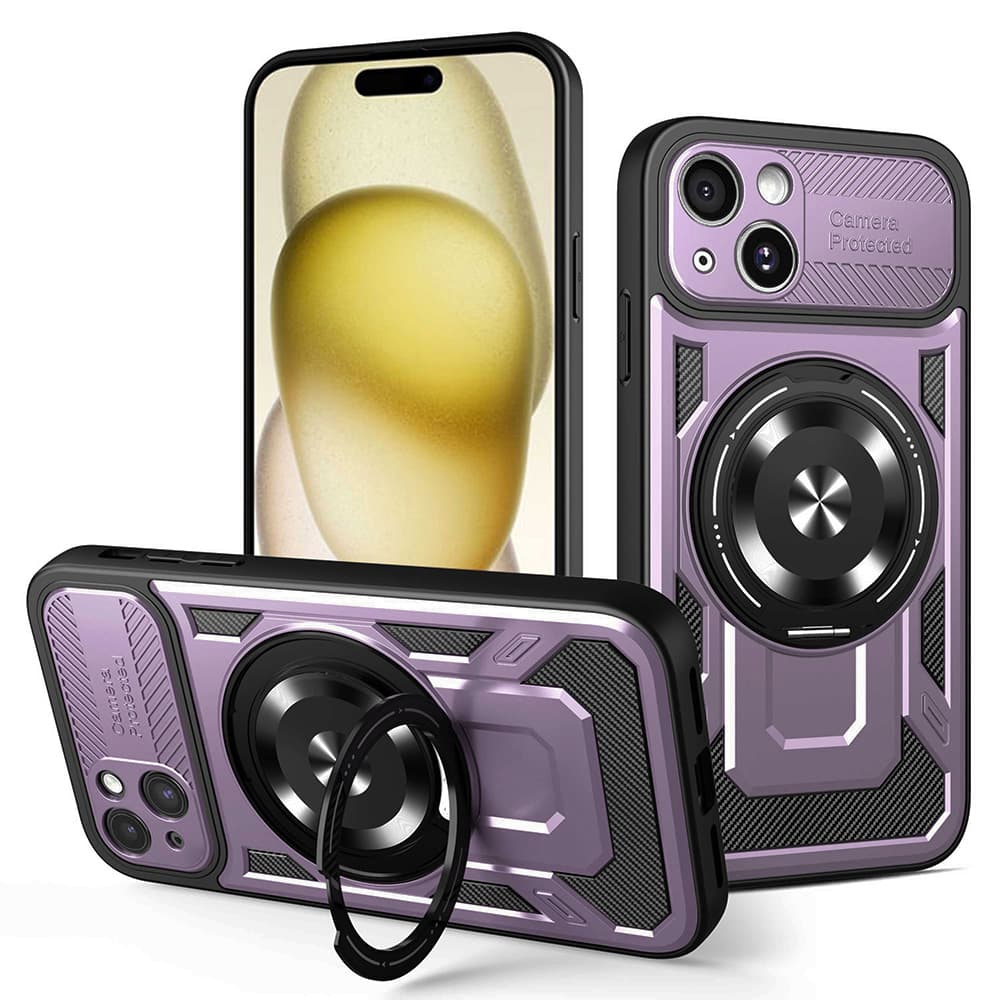Techsuit RuggedCam pro iPhone 15 Plus fialová - náhled 1