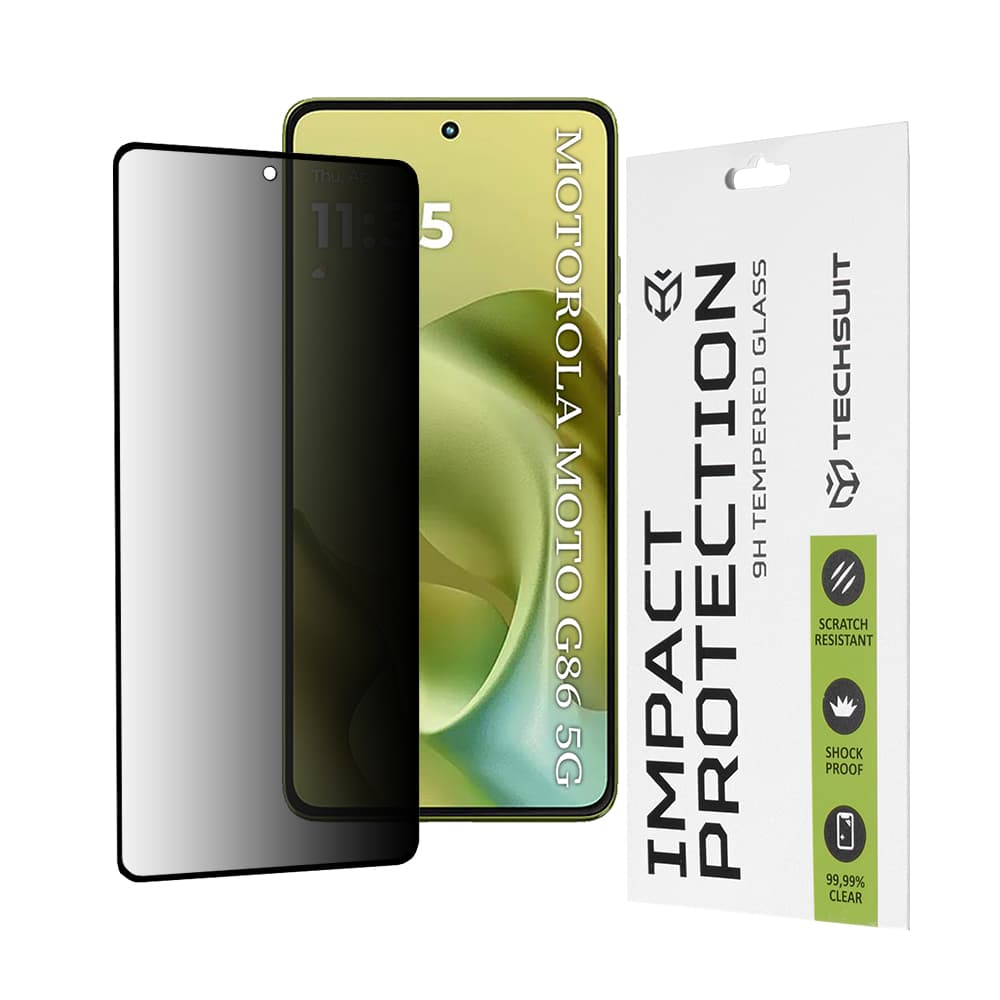 Ochranné sklo Techsuit 111D Privacy Full Glue pro Motorola Moto G86 černé
