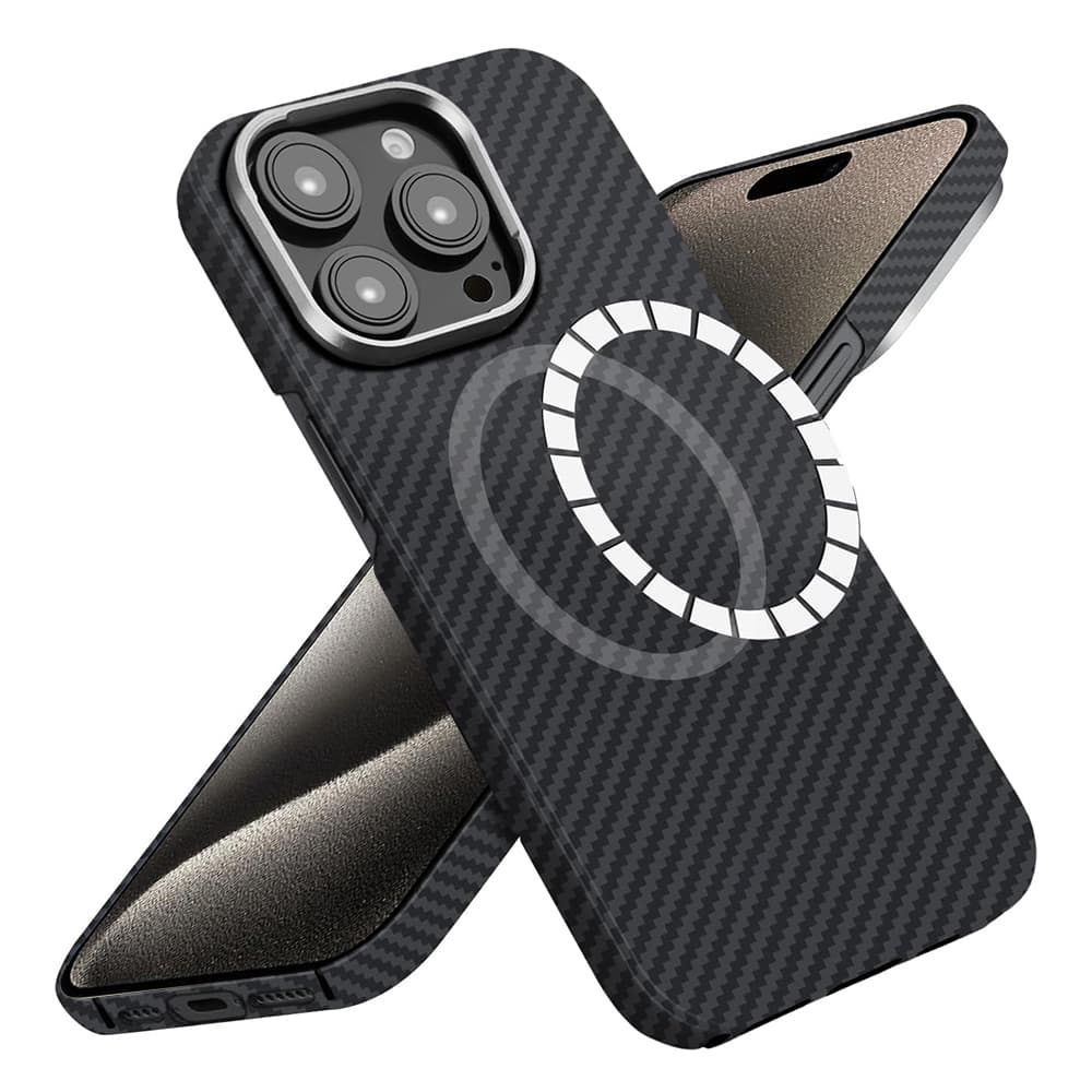 Techsuit Aramidové vlákno MagSafe iPhone 15 Pro Max černá - náhled 1