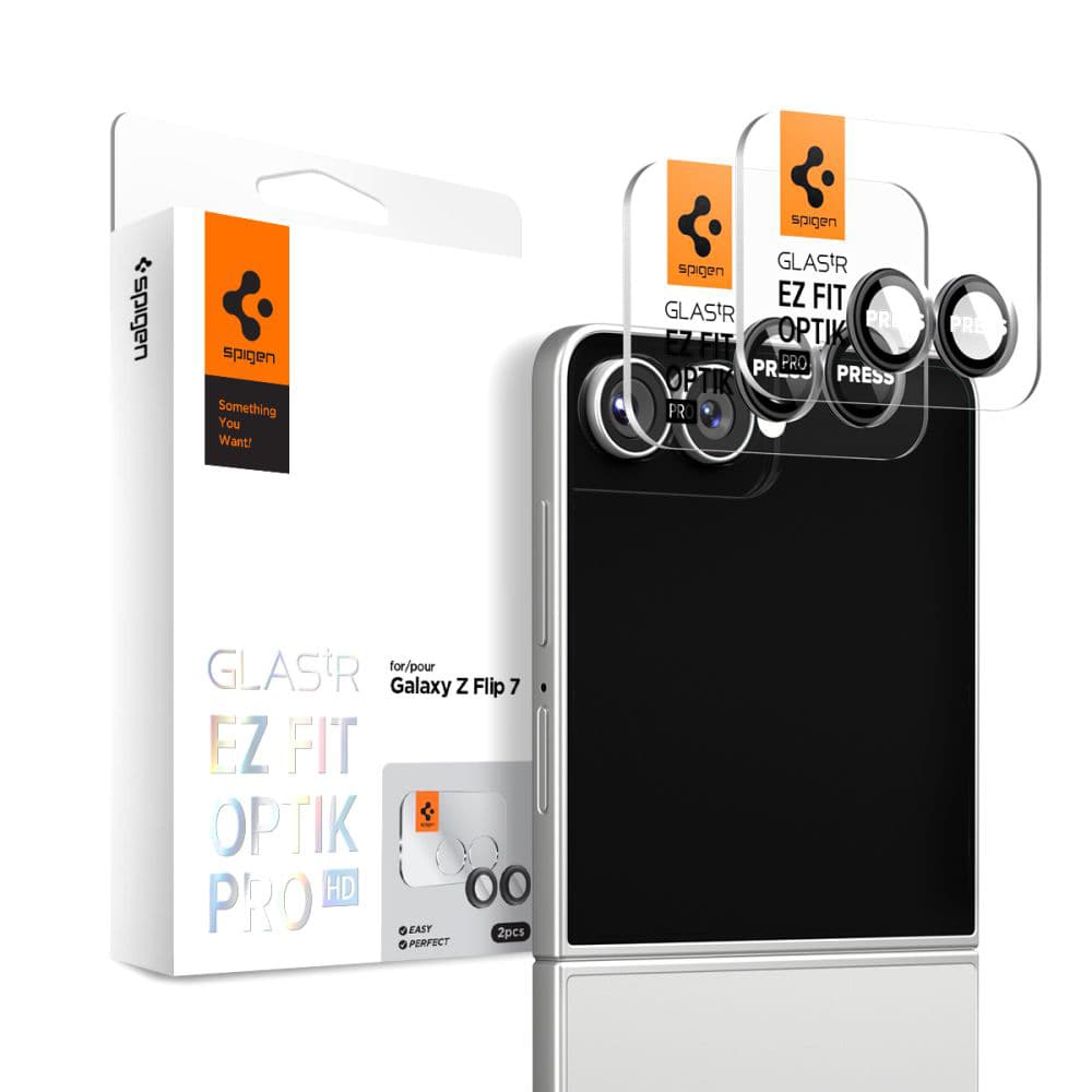Spigen Optik.tR EZ Fit Pro HD sklo na kameru (2 ks) Samsung Galaxy Z Flip7 černá - náhled 1
