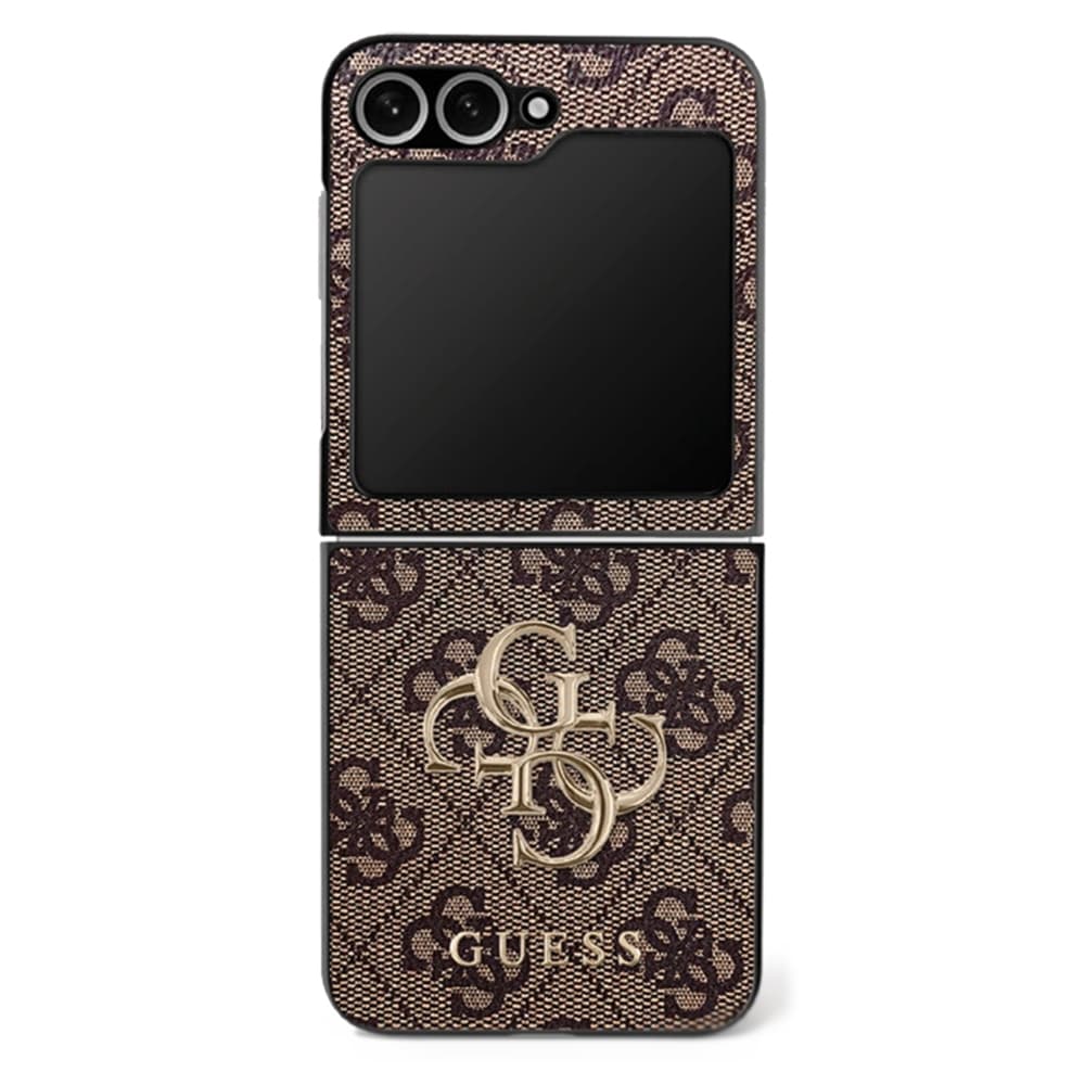Guess Leather 4G Metal Logo pouzdro Samsung Galaxy Z Flip7 hnědé - náhled 1