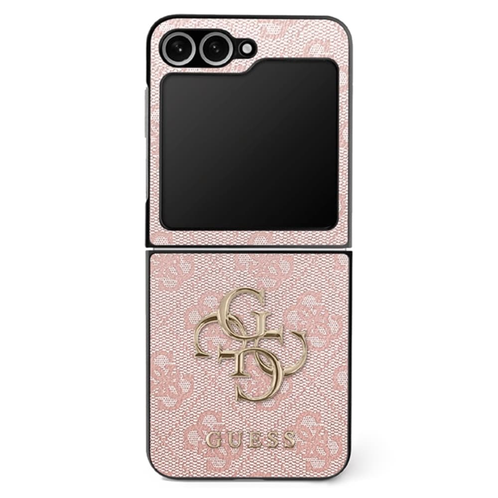 Guess Leather 4G Metal Logo pouzdro Samsung Galaxy Z Flip7 růžové - náhled 1
