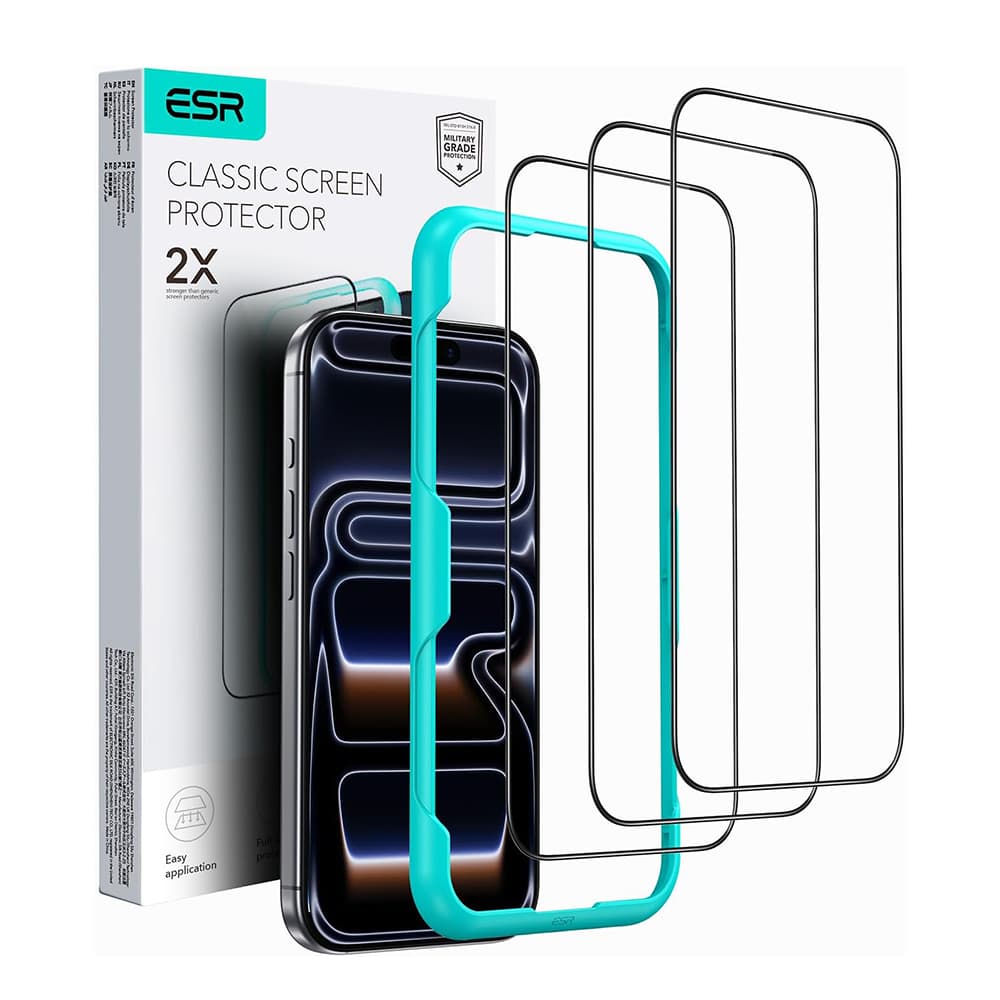 ESR Tvrzené sklo (3 kusy) iPhone 17 iPhone 16 Pro černá - náhled 1