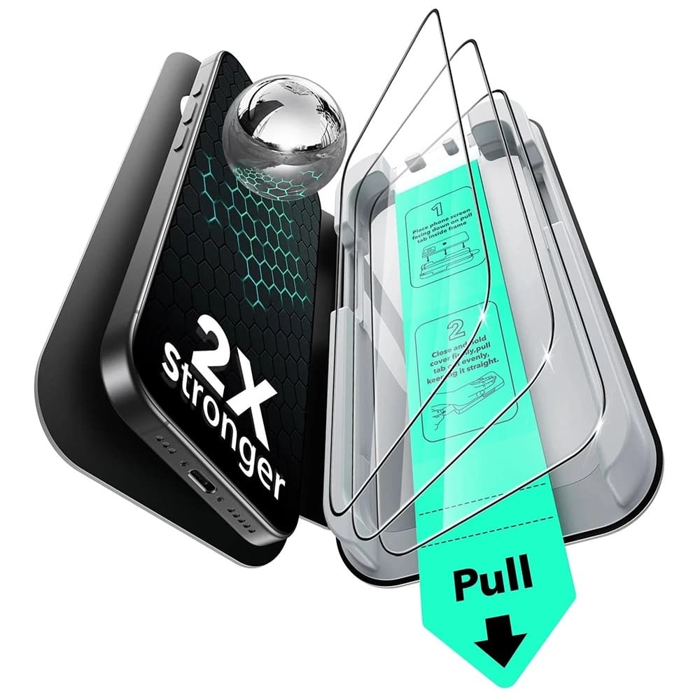 ESR Tempered Glass UltraFit 3 ks pro iPhone 17 iPhone 16 Pro černá - náhled 1