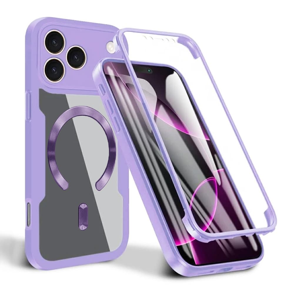 Techsuit ColorVerse 360 MagSafe Series + Ochranné sklo iPhone 17 Pro Fialová - náhled 1