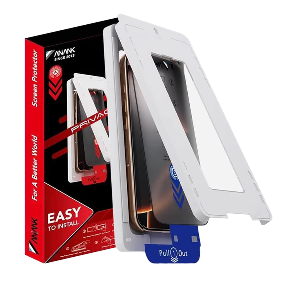 ANANK 2.5D 2X Zesílený ochranný filtr soukromí s instalační sadou iPhone 15 černý - náhled 1