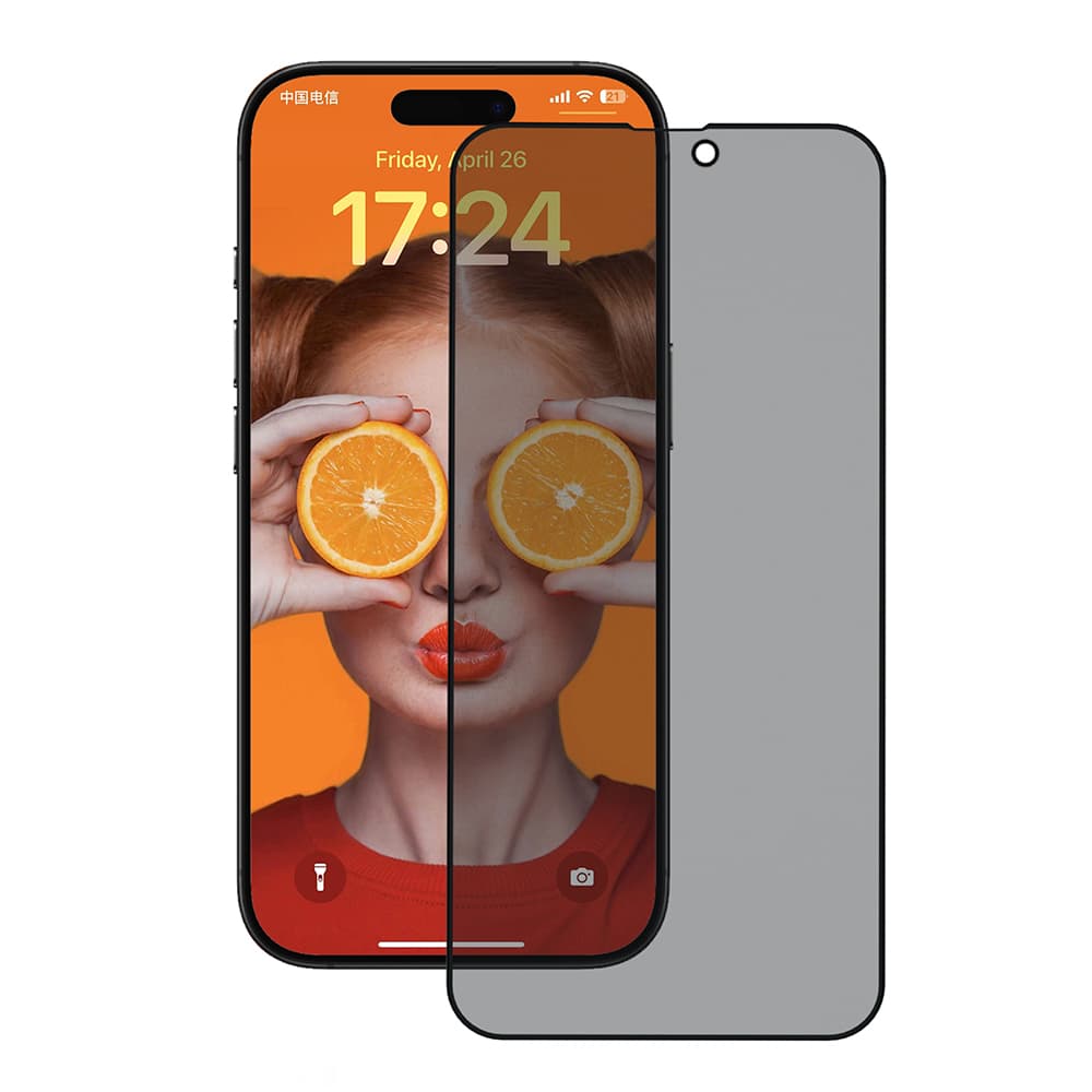 Ochranné sklo ANANK 2.5D Privacy iPhone 15 Pro Max černé - náhled 1