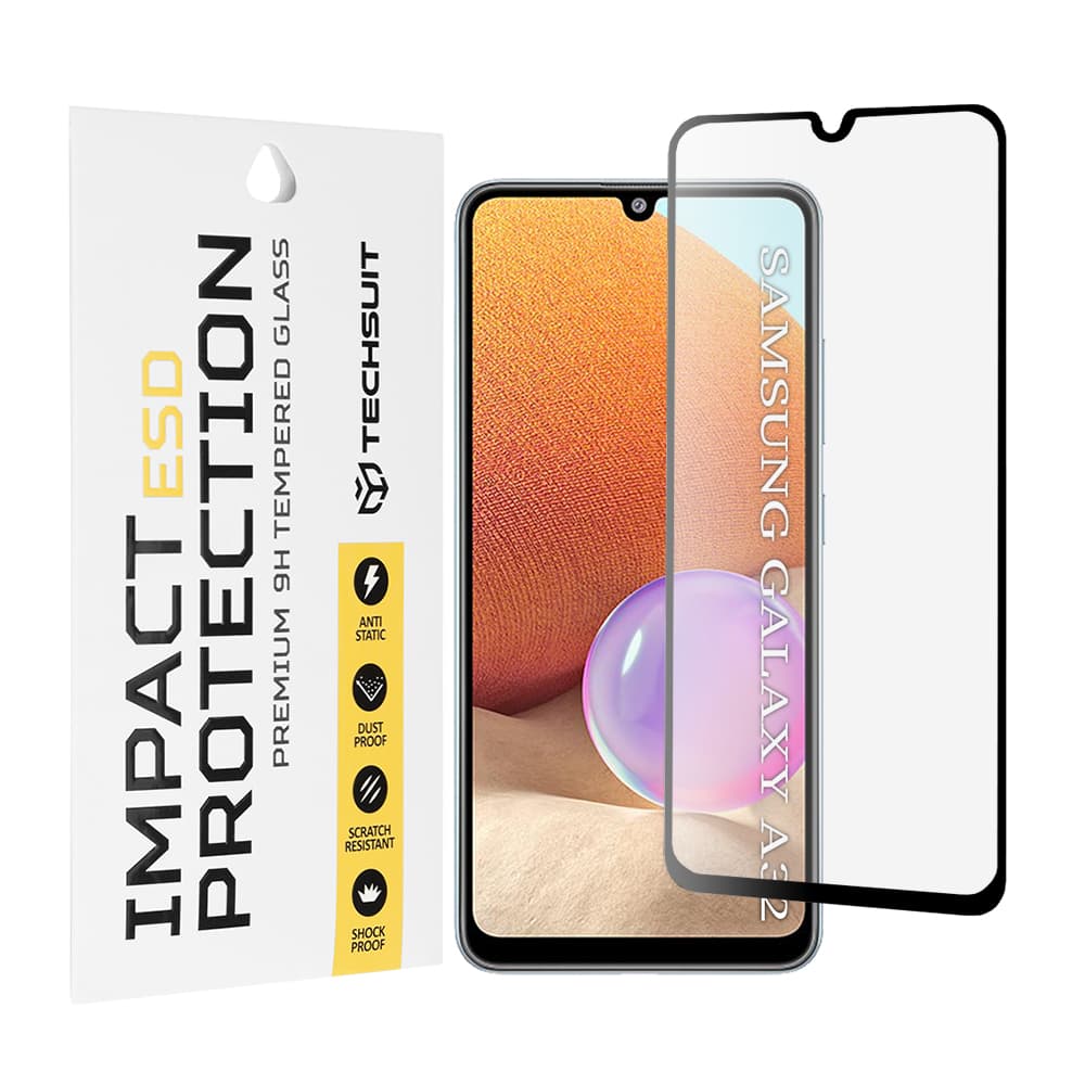 Ochranné sklo Techsuit ESD pro Samsung Galaxy A32 4G černé - náhled 1