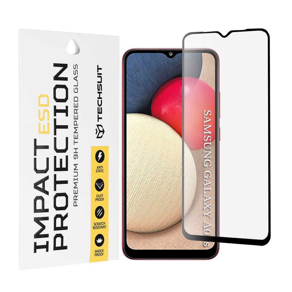 Ochranné sklo Techsuit ESD pro Samsung Galaxy A02s A03 A03s A03 Core A04e M04 černé - náhled 1