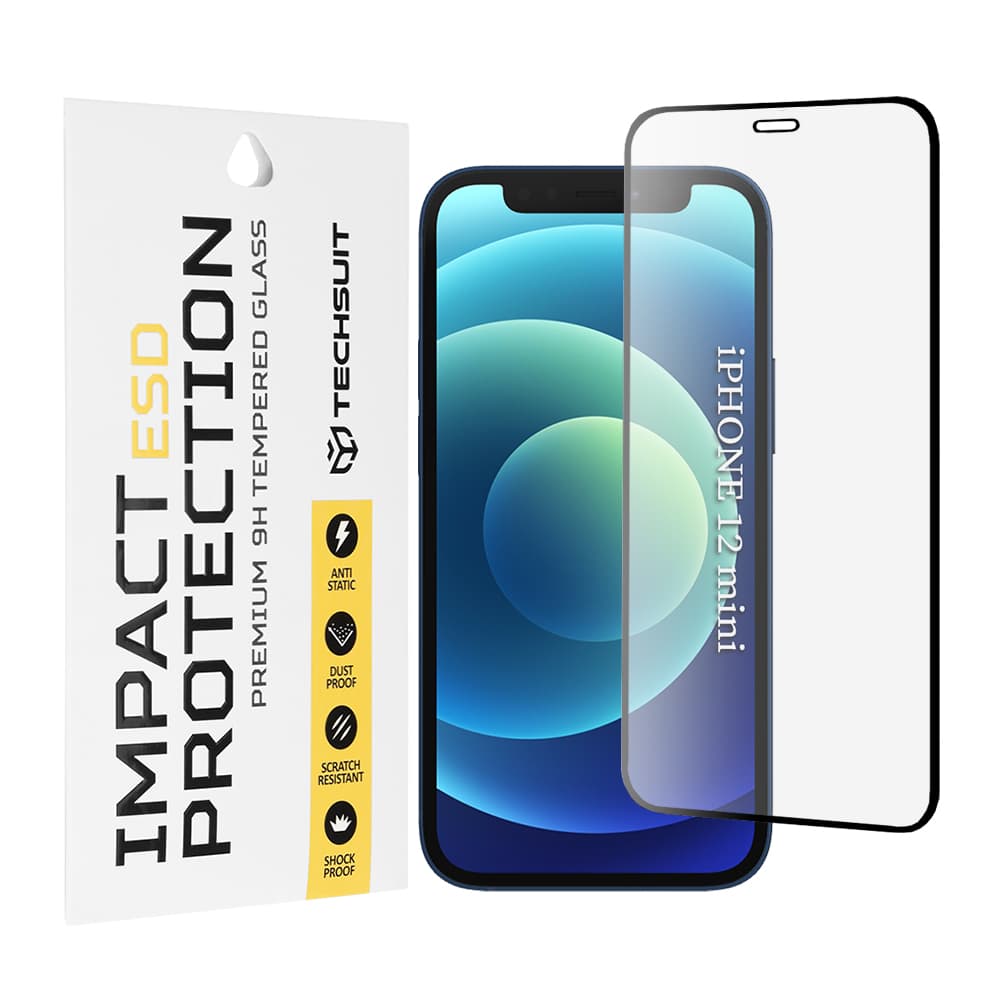 Techsuit ESD sklo iPhone 12 mini černé - náhled 1