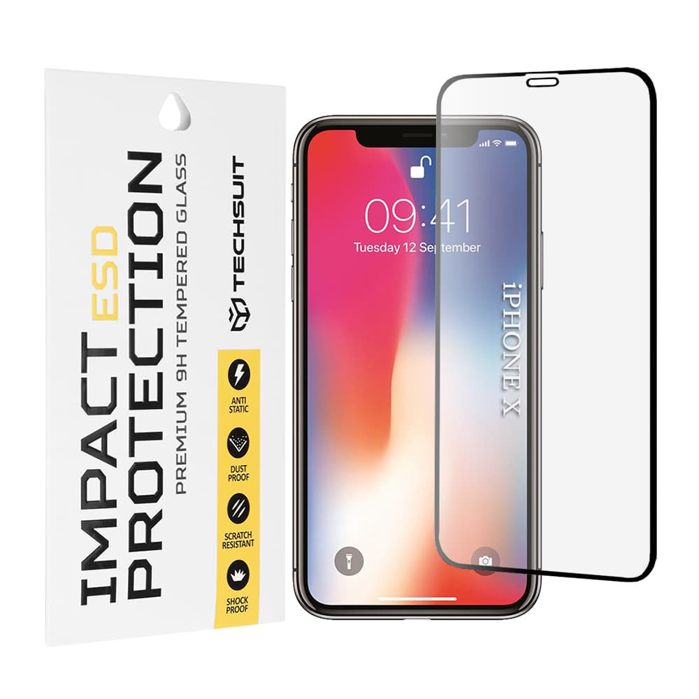 Techsuit ESD sklo iPhone X iPhone XS iPhone 11 Pro černé - náhled 1