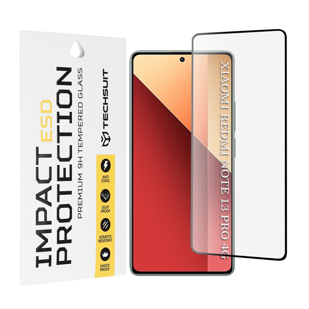 Ochranné sklo Techsuit ESD pro Xiaomi Redmi Note 13 Pro 4G Poco M6 Pro 4G černé - náhled 1