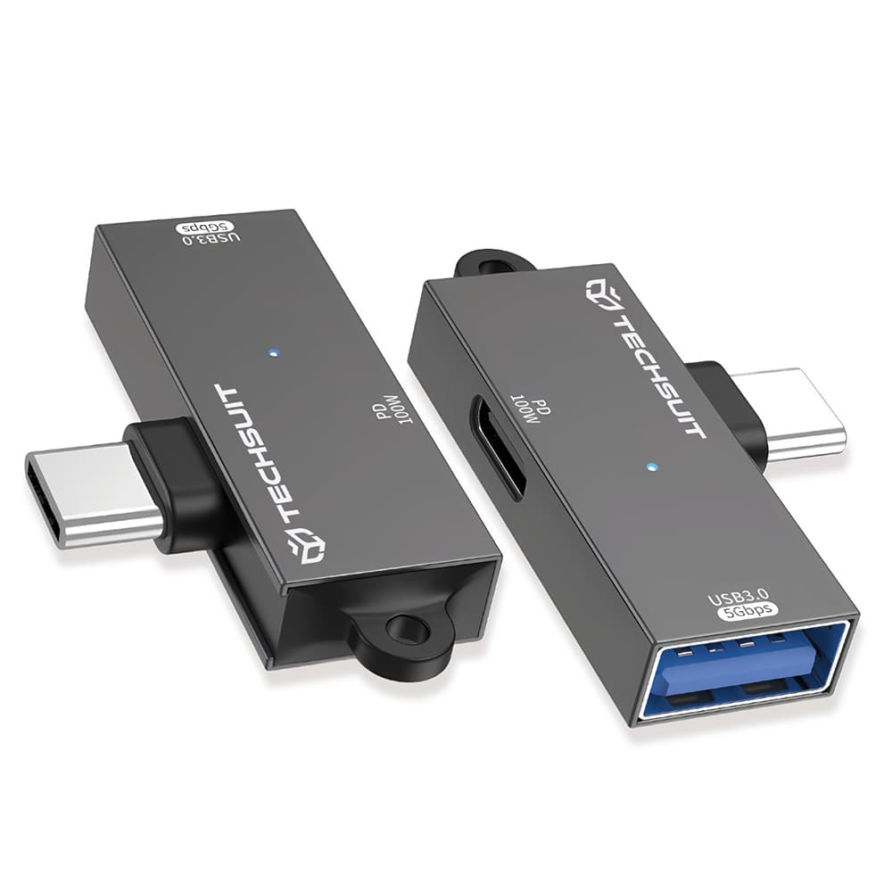 Adaptér Techsuit DataBlitz (A21) Type-C USB3.0 PD100W 5Gbps šedý - náhled 1