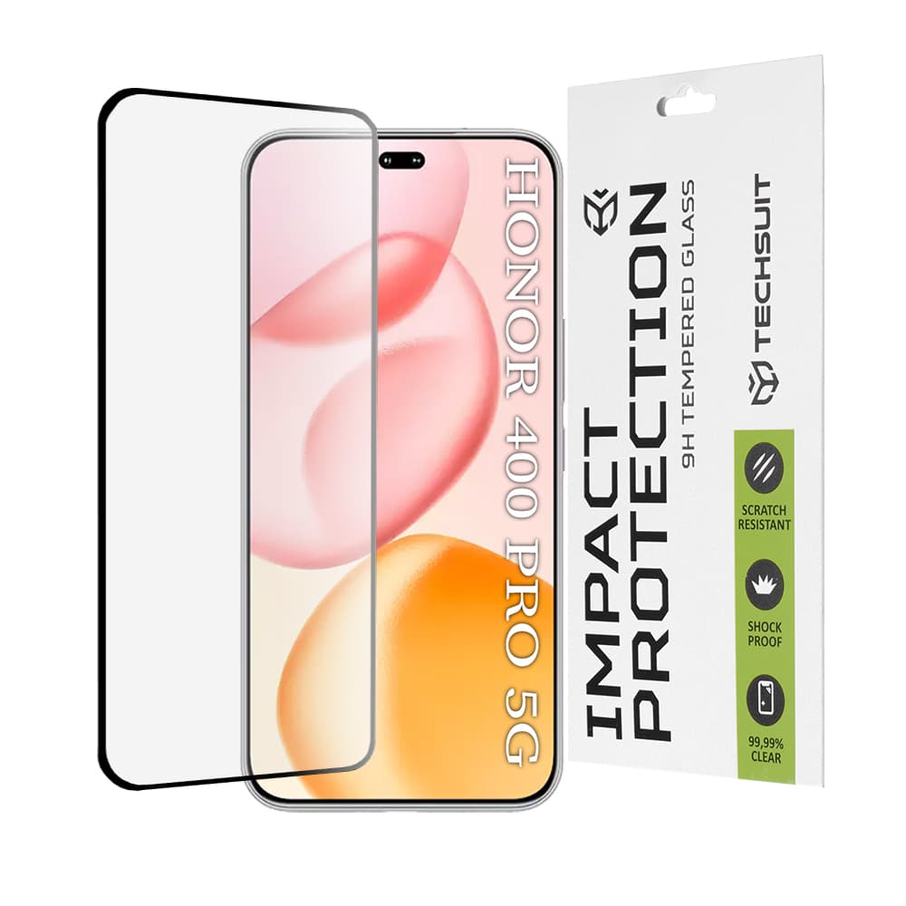 Ochranné sklo Techsuit 111D 3D zakřivené pro Honor 400 Pro černé - náhled 1