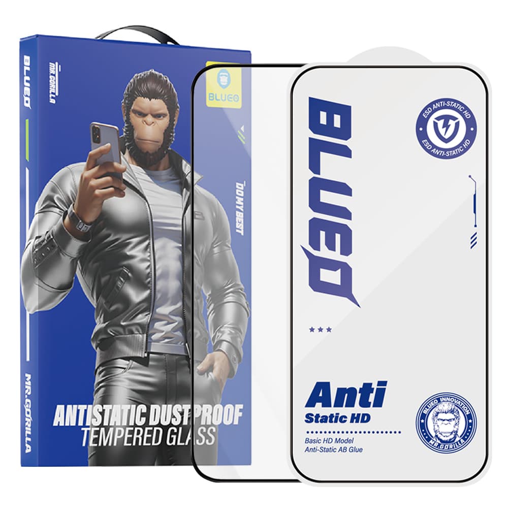 Blueo Anti-Static HD sklo iPhone 12 Pro Max černé - náhled 1