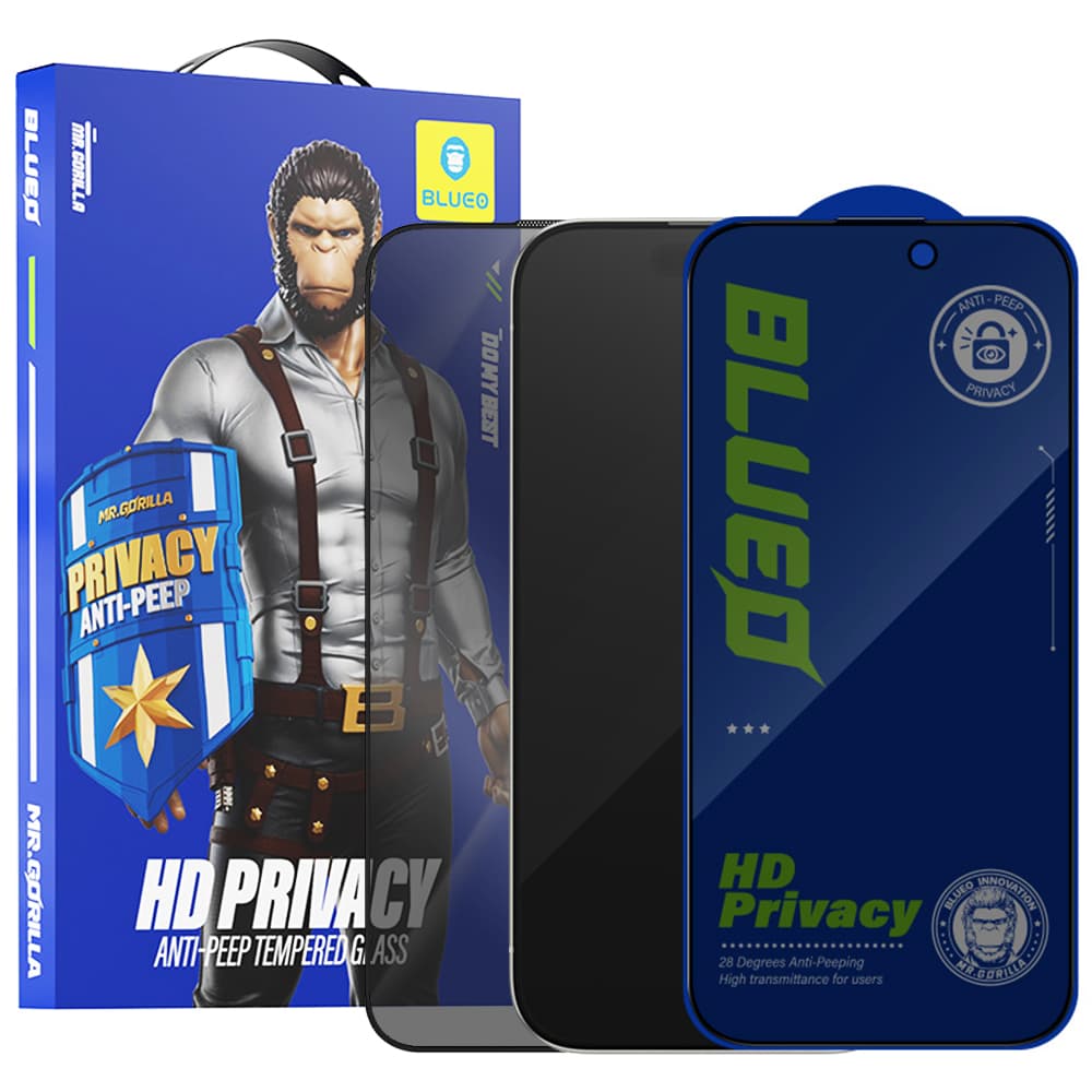 Blueo Anti-Peep Privacy sklo iPhone 15 Plus iPhone 16 Plus černé - náhled 1