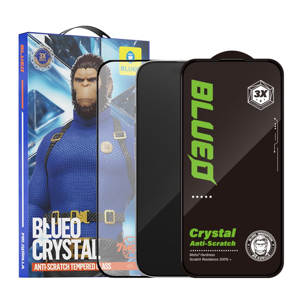 Blueo Crystal Anti-Scratch sklo pro iPhone 15 Plus iPhone 16 Plus černé - náhled 1
