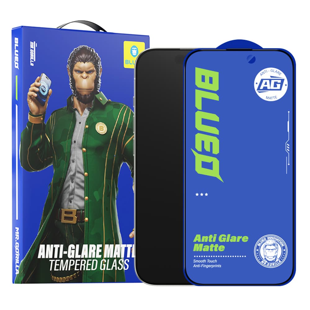 Blueo Anti-Glare Matte Glass pro iPhone 13 13 Pro 14 16e černá - náhled 1