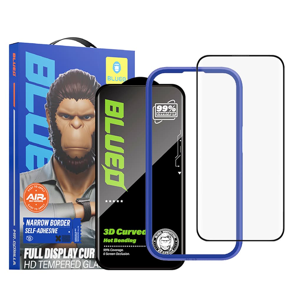 Blueo 3D Full Display zakřivené HD sklo iPhone 16 Pro černé - náhled 1