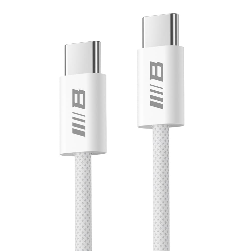 Blueo datový kabel Type-C na Type-C rychlé nabíjení opletený 2m bílý - náhled 1