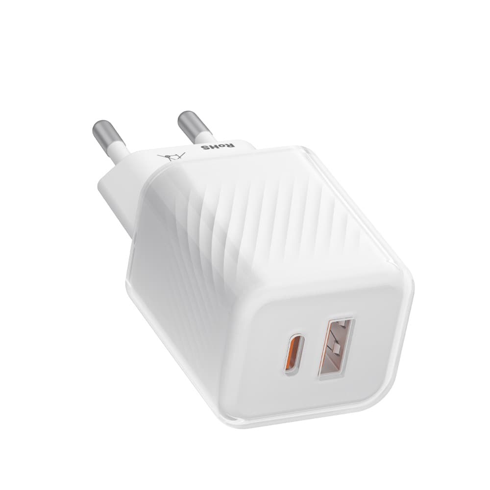 Nabíječka Blueo Dual Port 1x USB 1x Type-C GaN 35W bílá - náhled 1