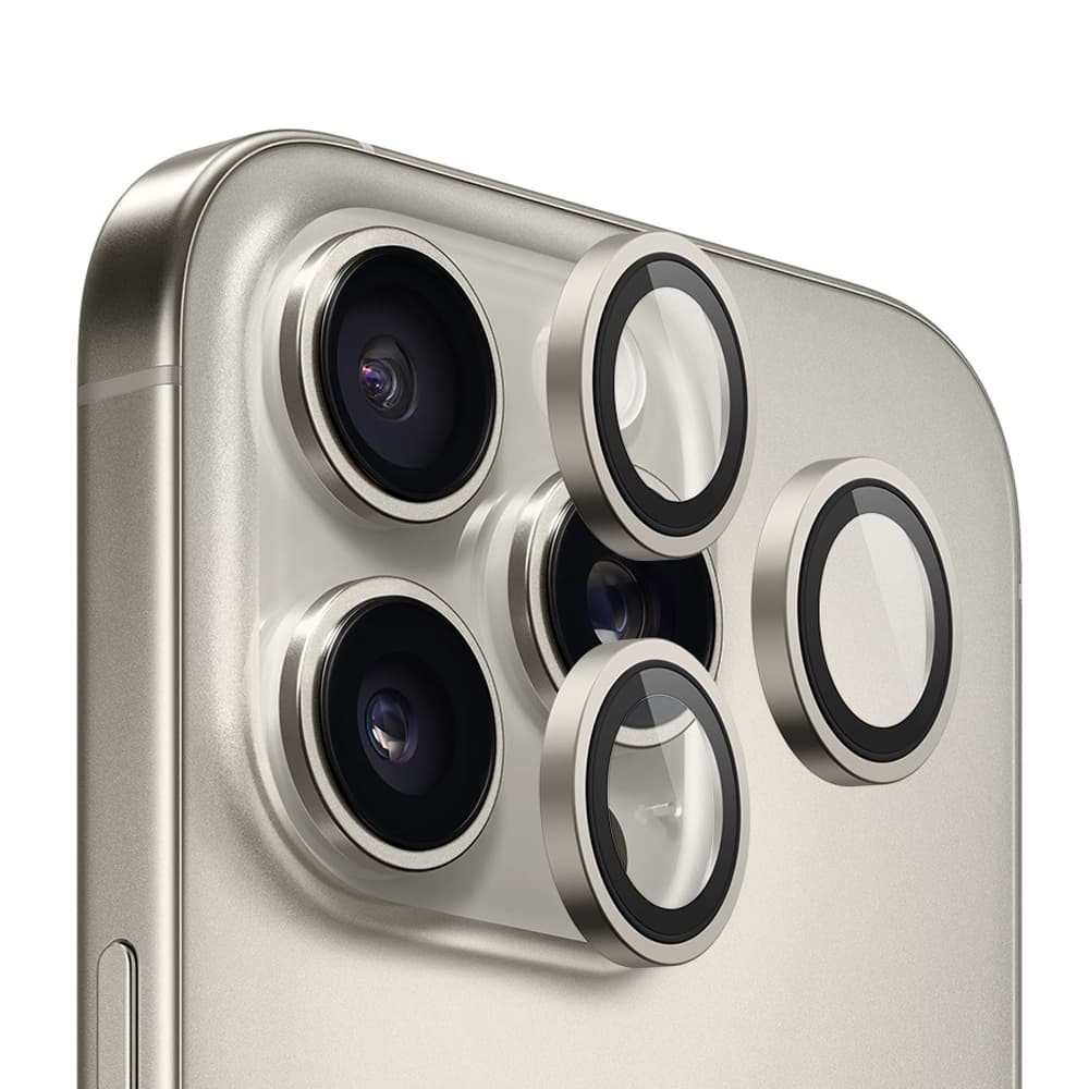 Blueo Original kovový rámeček na ochranu čočky iPhone 16 Pro/Pro Max přírodní titan - náhled 1