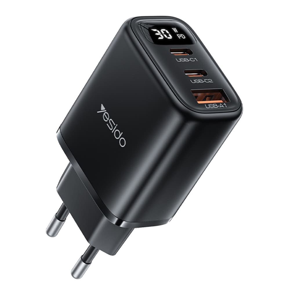 Yesido Wall Charger YC69 s digitálním displejem rychlonabíječka černá - náhled 1