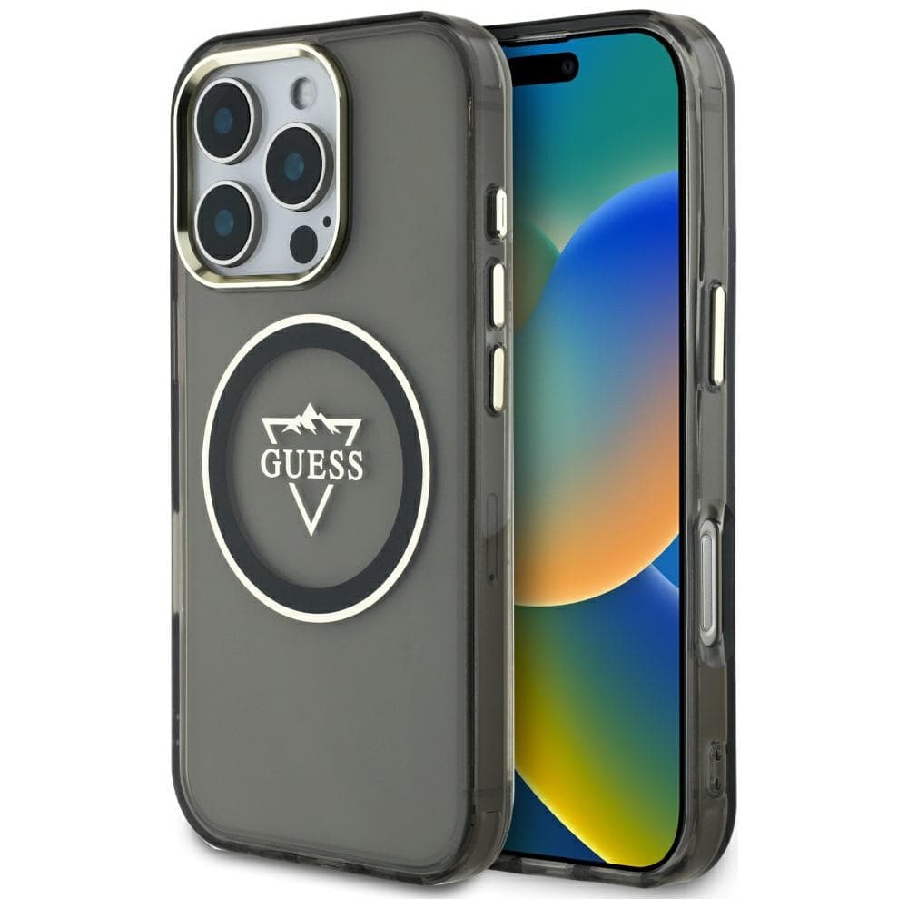 Guess IML Metal Mountain Logo MagSafe iPhone 16 Pro Max černý - náhled 1