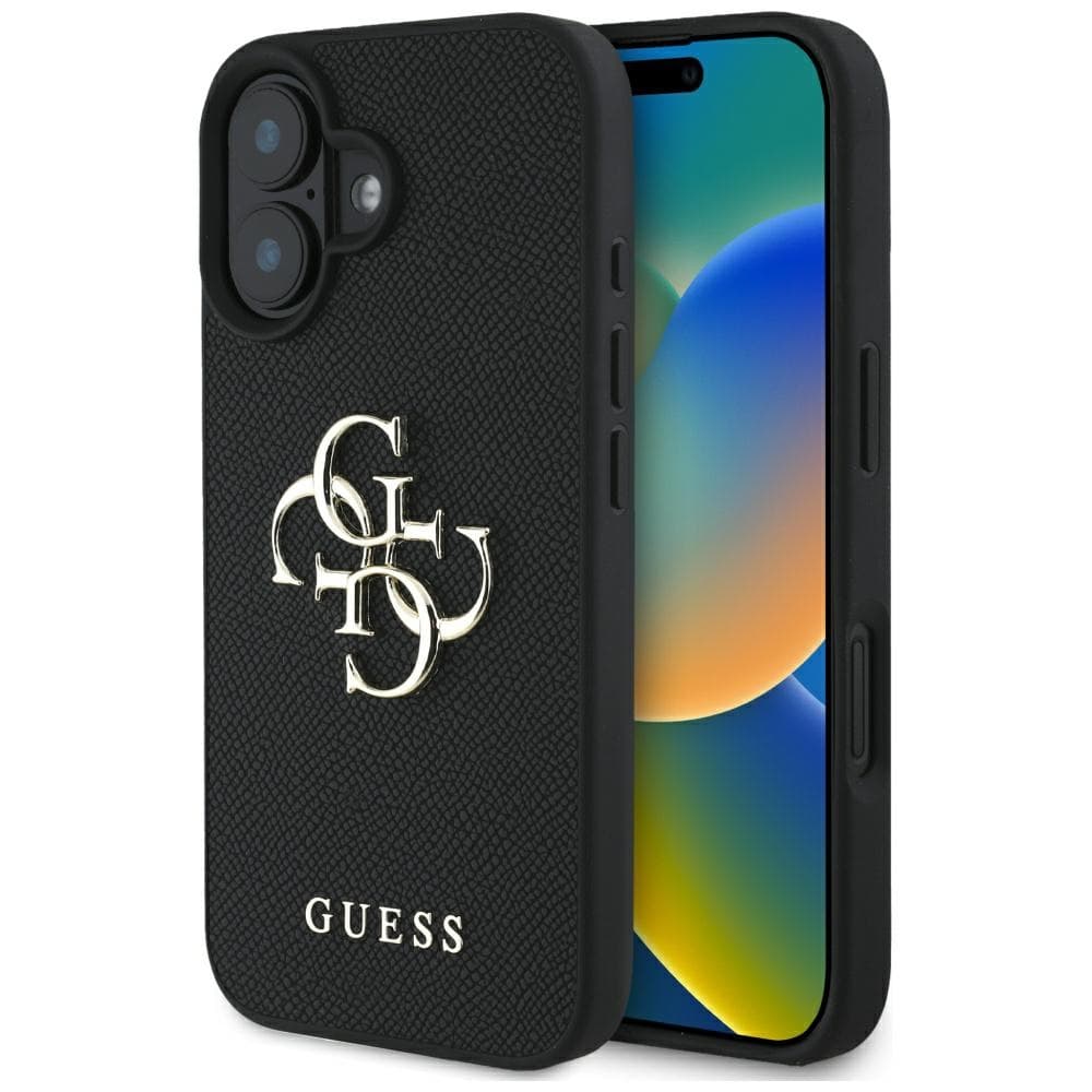 Guess Hardcase Grained Big 4G Logo Small Classic Logo iPhone 16 černá - náhled 1