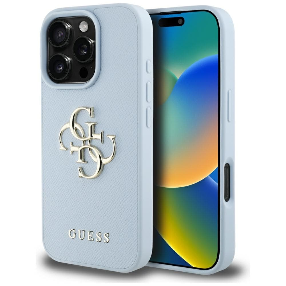Guess Hardcase Grained Big 4G Logo Small Classic Logo iPhone 16 Pro Max modrá - náhled 1