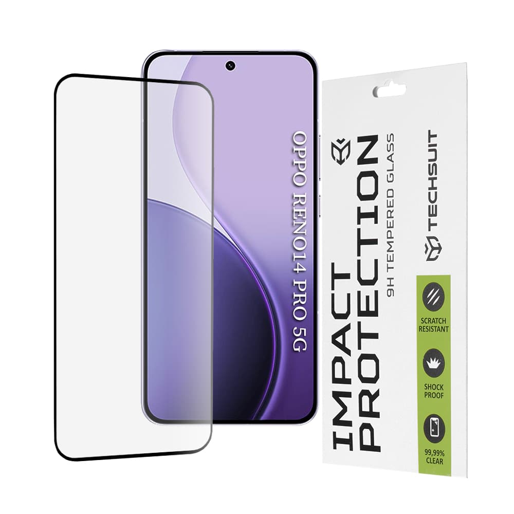 Ochranné sklo Techsuit 111D pro Oppo Reno14 Pro černé - náhled 1