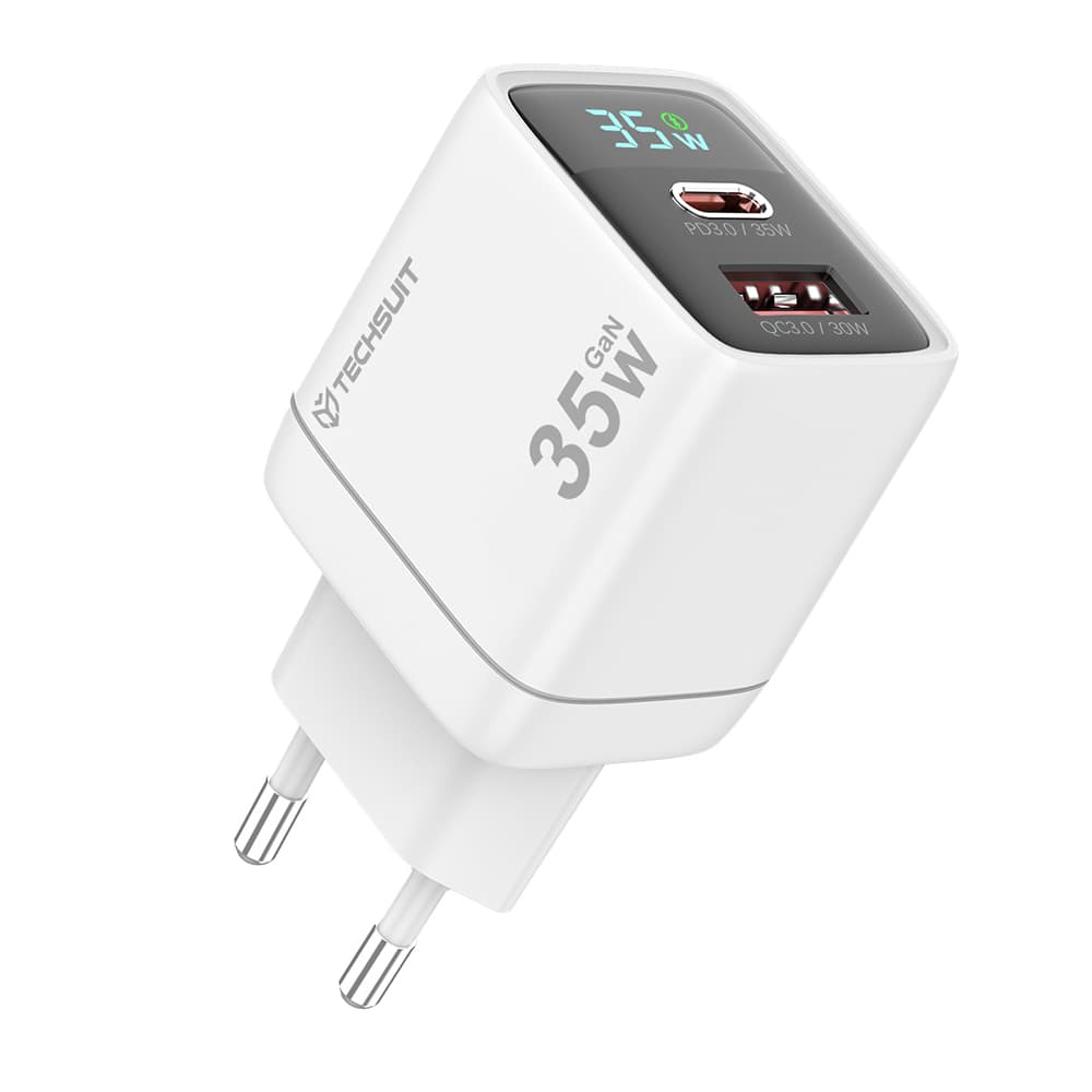 Nabíječka do zdi Techsuit LEDChargX CH3 Type-C USB GaN PD35W bílá - náhled 1