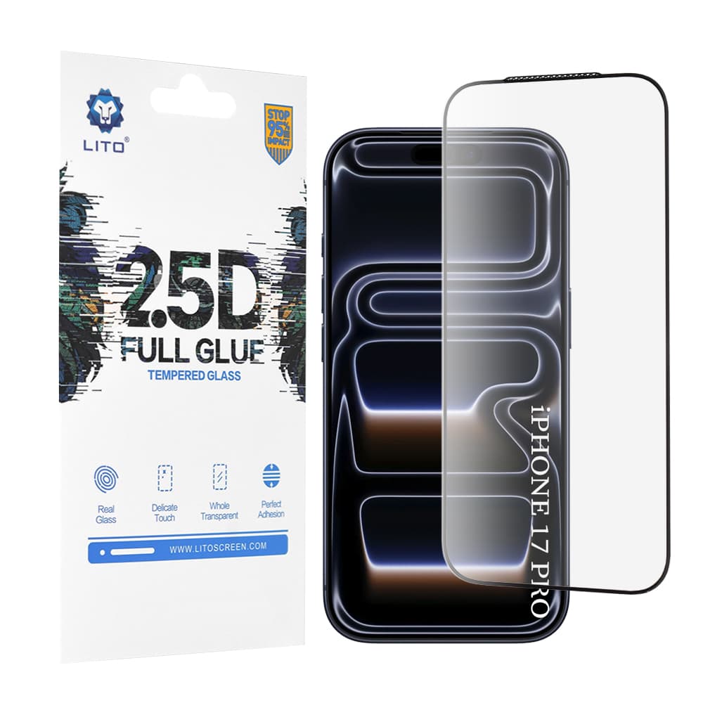 Lito 2.5D FullGlue sklo pro iPhone 17 Pro černé - náhled 1