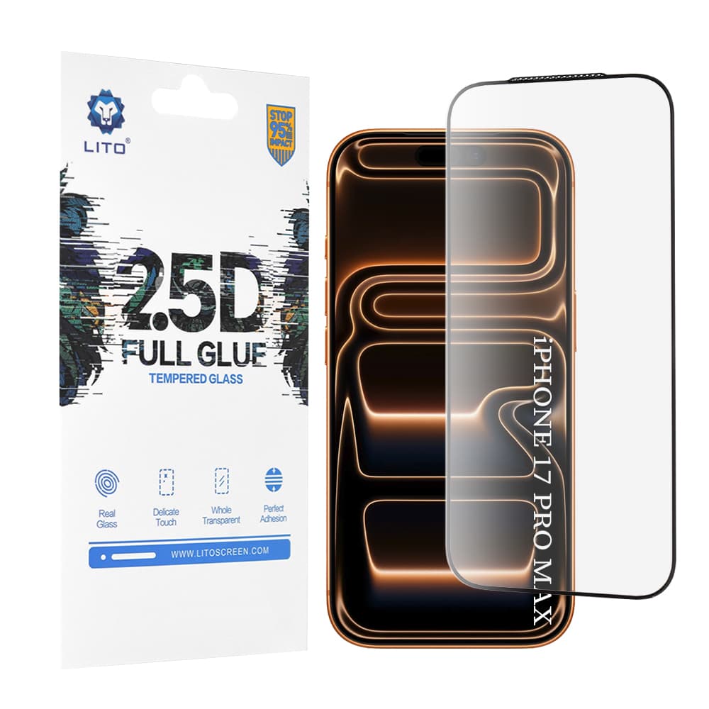 Lito 2.5D FullGlue sklo pro iPhone 17 Pro Max černé - náhled 1