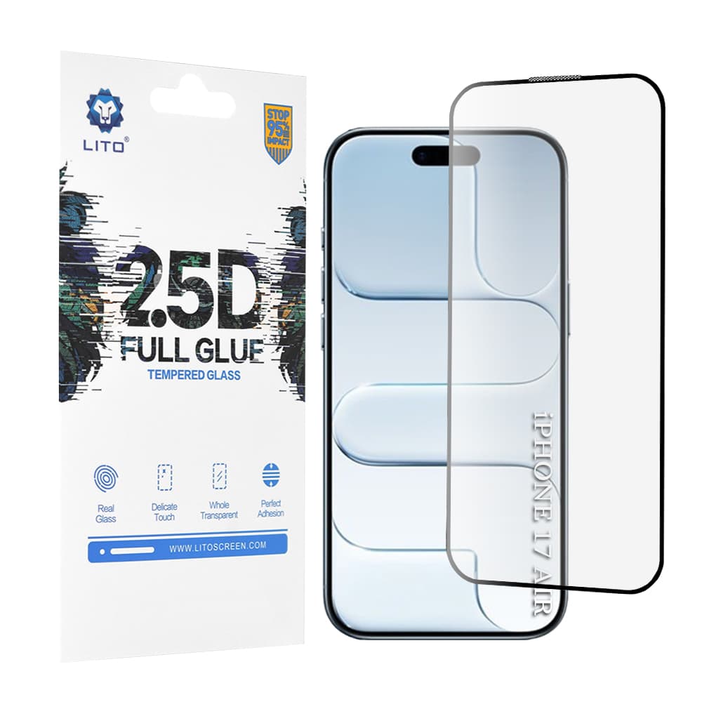 Lito 2.5D FullGlue sklo iPhone 17 Air černé - náhled 1