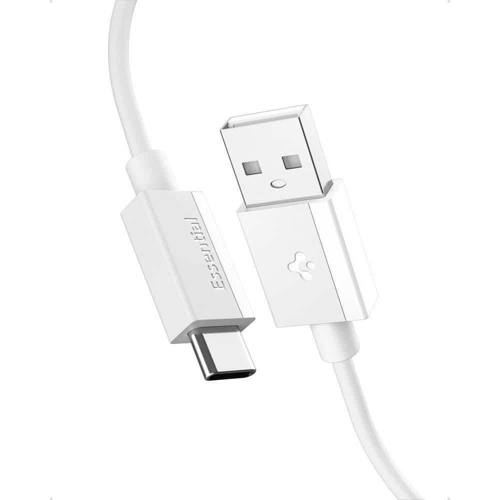 Spigen Data Cable Essential EB6020AC Rychlonabíjecí USB na Type-C 2m bílá - náhled 1