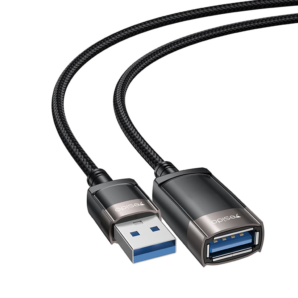 Yesido Extension Adapter GS26 USB 2.0 s 1.5m kabelem opletený šedý - náhled 1