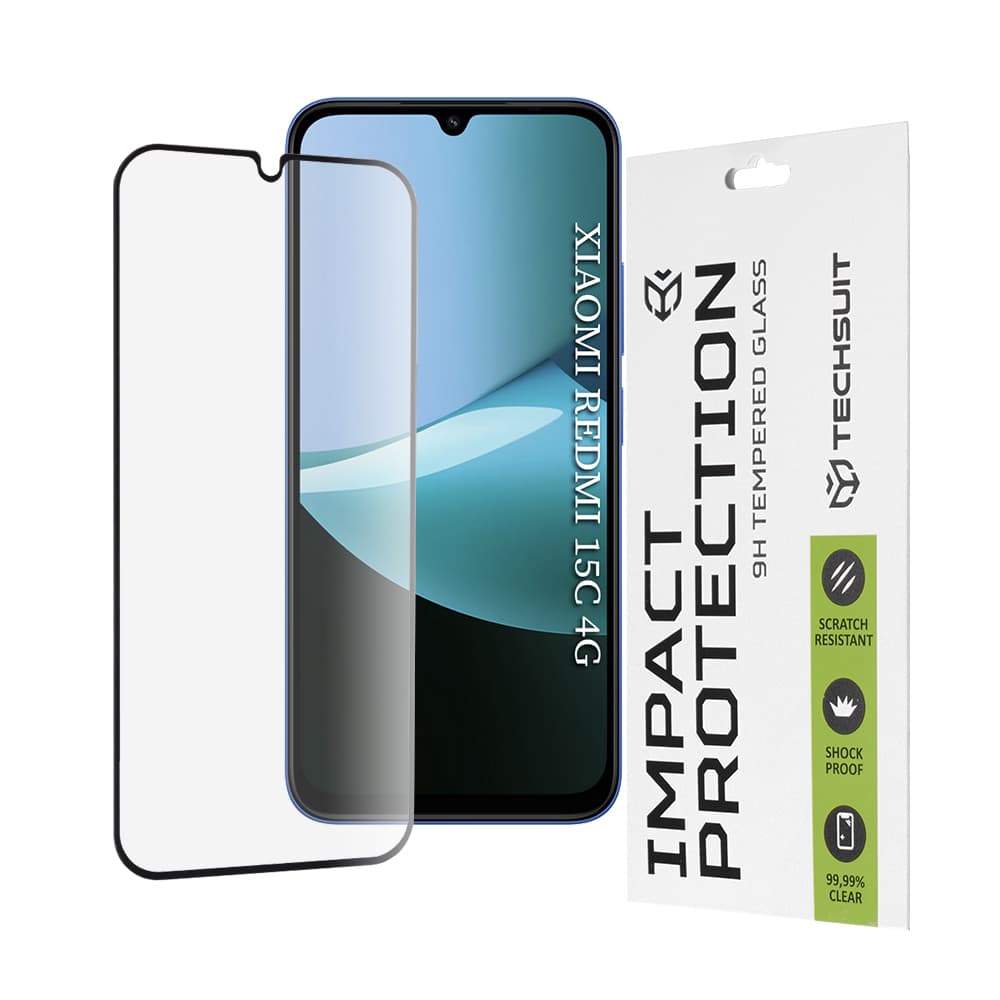 Ochranné sklo Techsuit 111D pro Xiaomi Redmi 15C Poco C85 černé - náhled 1