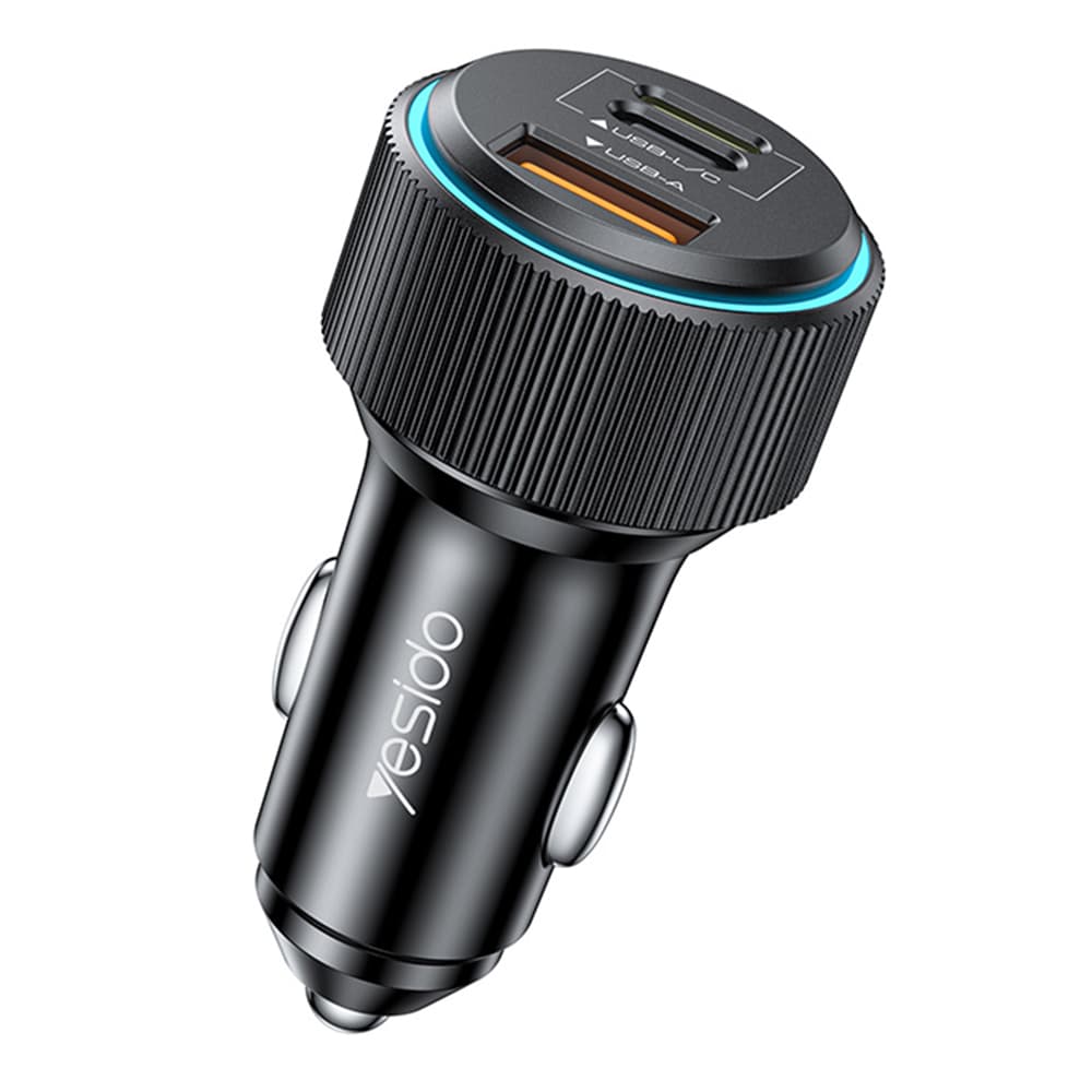 Yesido Car Charger Y60 s kabelem Type-C na Lightning černá 38W rychlé nabíjení - náhled 1