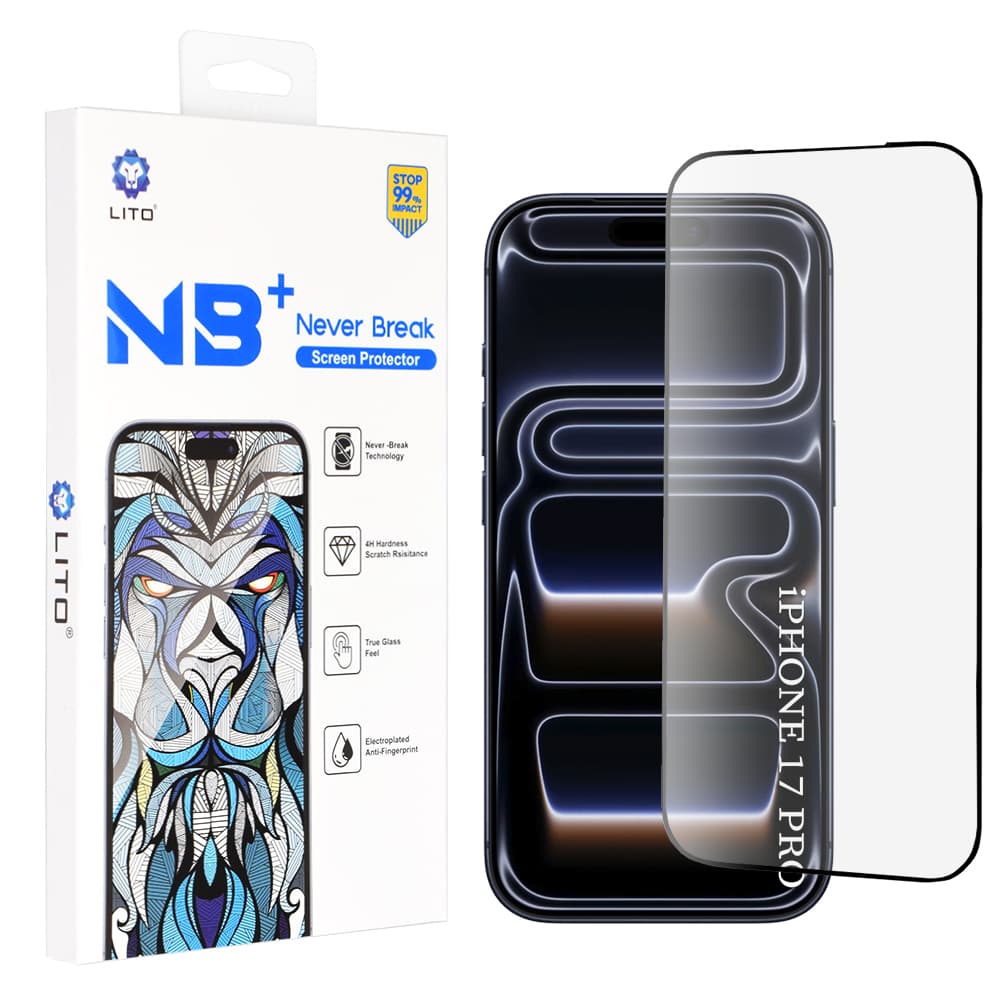 Ochranné sklo na displej Lito iPhone 17 Pro černé - náhled 1