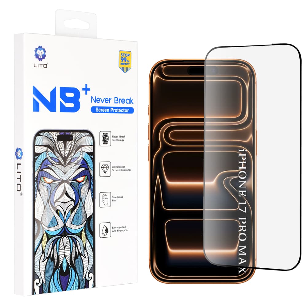 Ochranné sklo Lito iPhone 17 Pro Max černé - náhled 1