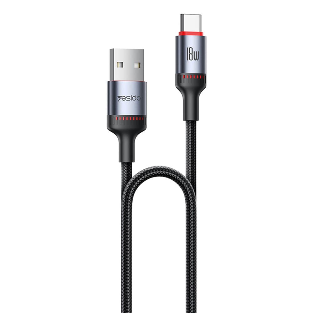 Yesido Datový kabel CA130C USB na Type-C Rychlé nabíjení 2m Černý - náhled 1