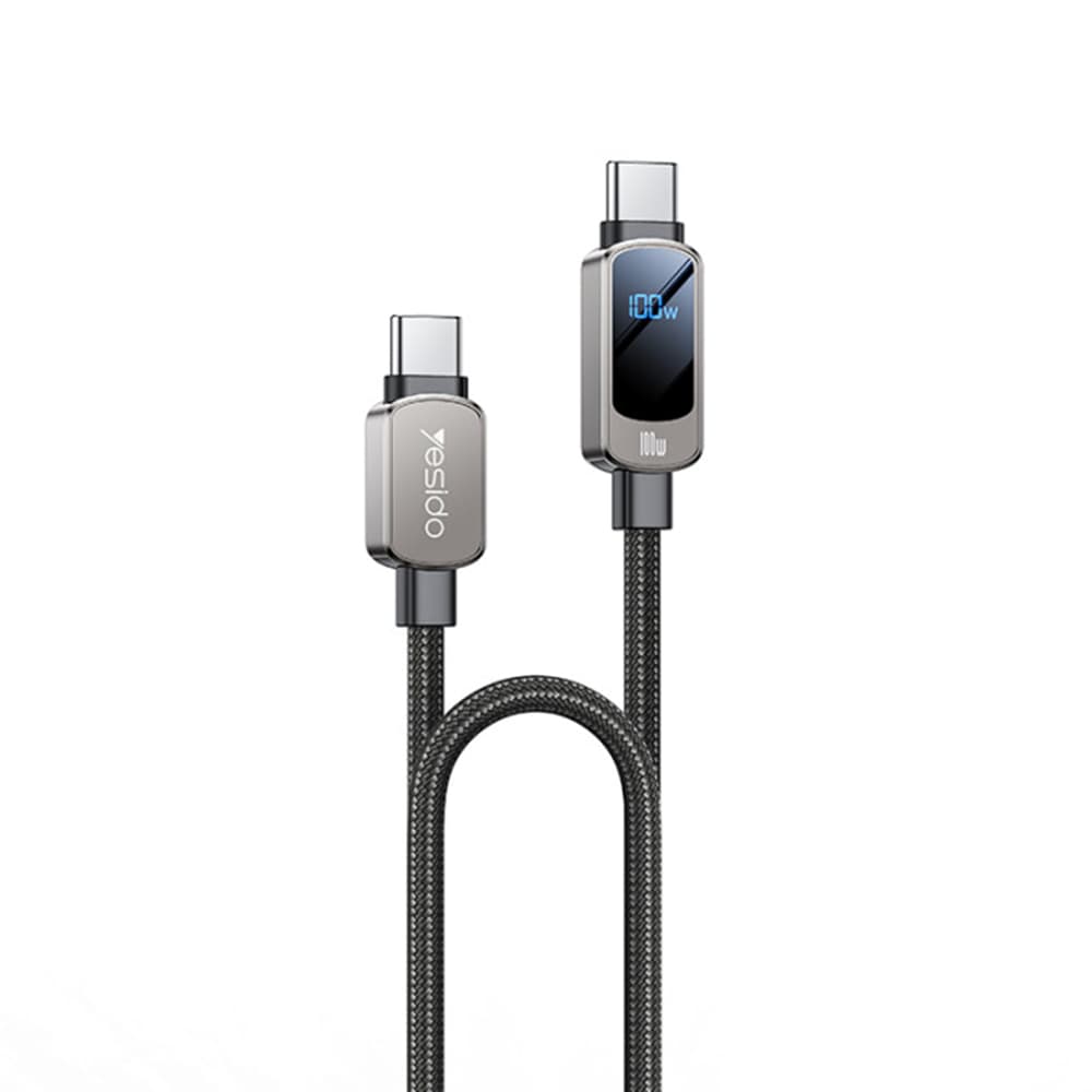 Yesido Data Cable CA179 Super rychlé nabíjení s displejem Type-C 1.2m černá - náhled 1