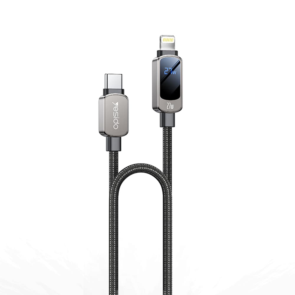 Yesido Data Cable CA180 Super rychlé nabíjení s displejem Type-C 1.2m černá - náhled 1