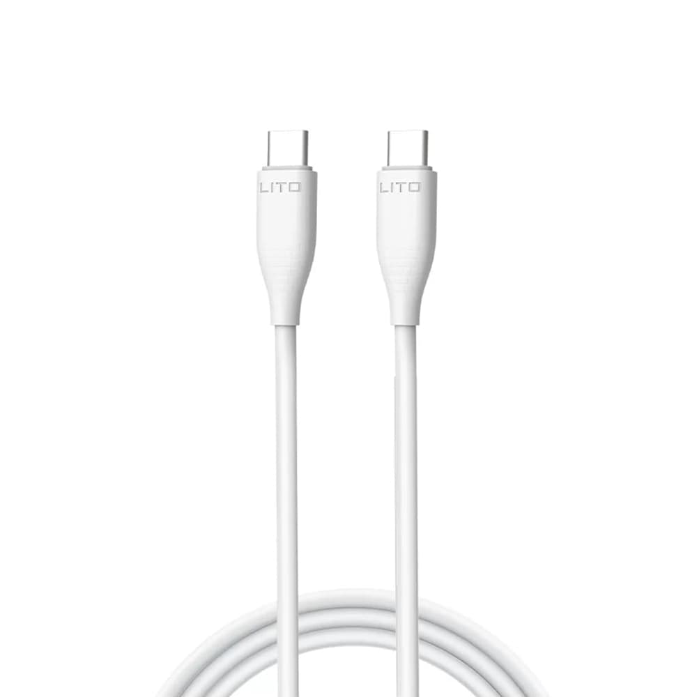 Lito Datový kabel Liquid Silicone LD03 Type-C na Type-C Rychlé nabíjení 60W 1m bílý